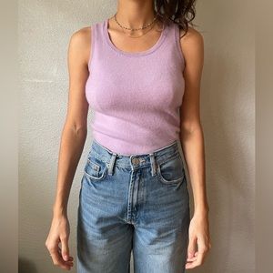 Sweater vest 100% cashmere Small purple Ann Taylor